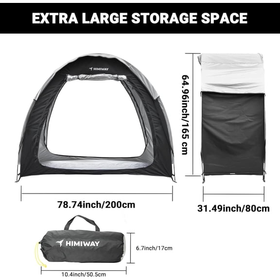 Bike Storage Shed Tent with Double Doors for 2 Bikes