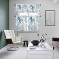 thumbnail image 4 of Blue Octopus Coastal Kitchen Curtains Sets for Windows 24 Inch Length, Summer Beach Nautical Coral Rod Pocket Window Treatments Tier Curtains and Valances Set for Bedroom/Bathroom, 4 of 8