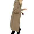 thumbnail image 2 of Lovskoo Winter Coats for Women 2023 Trendy Zip Up Hoodies Solid Color Thick and Fleece Fall Oversized Sweatshirts Casual Long Sleeve Pocket Hooded Long Outerwear Khaki, 2 of 7