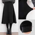 thumbnail image 3 of Falda de mallas de terciopelo grueso y grueso de otoño e invierno, falda falsa de dos piezas de cintura alta, falda de línea A, botas cálidas de talla grande de 200 kg, pantalones, 3 of 5