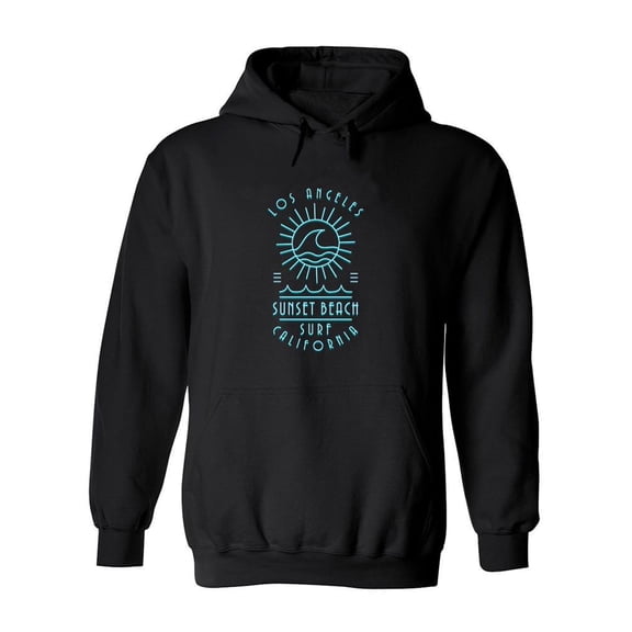 Los Angeles Sunset Beach Hoodie Men -Image by Shutterstock, Male 4X-Large