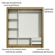 thumbnail image 5 of Ropero Closet Madesa Lyon 3 Puertas Espejos Marrón/Blanco, 5 of 5