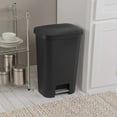 thumbnail image 4 of STERILITE 11.9 Gallon StepOn Wastebasket with Lid, Ideal in The Kitchen and Mudroom, Fits a Large 13 Gal Trash Liner, Pedal, Black Lid and Bin, 4-Pack, 4 of 8