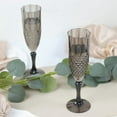 thumbnail image 3 of BalsaCircle 6 Black 8 oz Crystal Disposable Plastic Party Champagne Flutes Wedding Supplies, 3 of 8