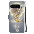 thumbnail image 3 of Leather For Google Pixel 9 / Pixel 9 Pro 6.3-inch Wallet Case Crystal Material Painted Animal&Flowers&Hearts Pattern, Wallet For Women Men Card Holder Magnetic Clasp Kickstand Folio Cover,Color-4, 3 of 7