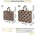 thumbnail image 2 of FORMRS Womens Corduroy Tote Bag Crossbody Shoulder Handbag with Pocket, Checkered Stars Pattern, 2 of 7