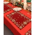 thumbnail image 4 of Christmas Placemats Set of 4 Snowflake White Gold Christmas Placemats for Dining Table Red Table Mat Winter Holiday Home Party Kitchen Table Decorations, 4 of 6