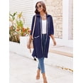 thumbnail image 5 of Ekouaer Women Zipper Robe Lightweight House Coat Zipper Front Short Bathrobes Soft Nightgown with Pockets, 5 of 6