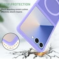 thumbnail image 5 of Compatible WIth Samsung Galaxy Z Flip 7 Phone Case,Frosted Translucent Designing,Compatible with Mag-Safe,Shockproof Rugged Drop-Proof Ultra Slim Silky Touch Phone Case Cover,Purple, 5 of 6