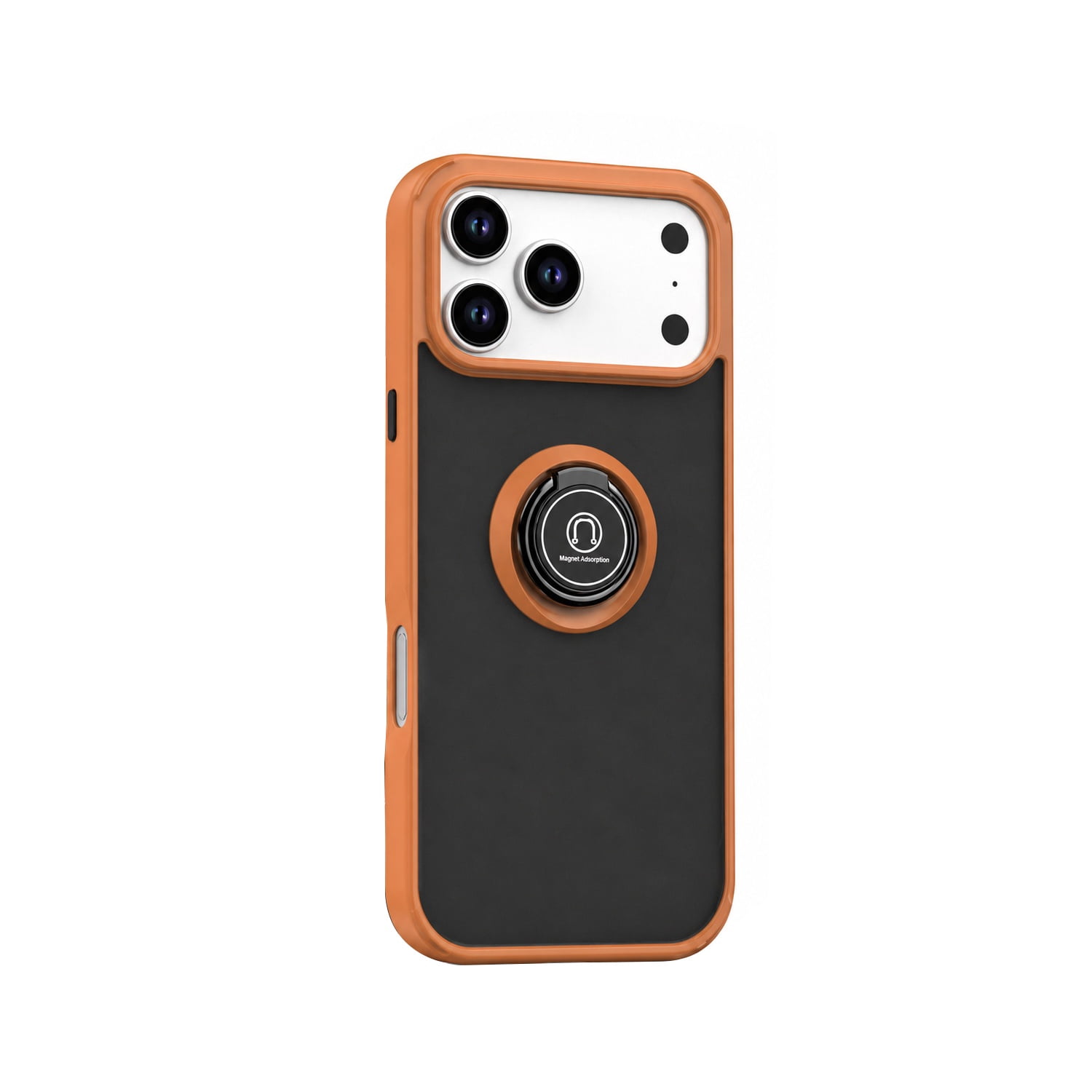 Shockproof PC Back TPU Frame Case with Ring Grip for iPhone 17 Pro Max - Orange