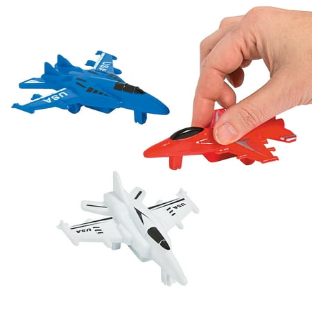 Fun Express - Usa Fighter Jet Pullbacks for Fourth of July - Toys - Vehicles - Cars & Boats & Racers - Fourth of July - 12