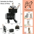 thumbnail image 5 of MINGYI 3-in-1Double Pet Stroller,Foldable Portable Pet Travel Strolling Cart for Medium Small Dogs Cats, up to 50lbs(Black), 5 of 10