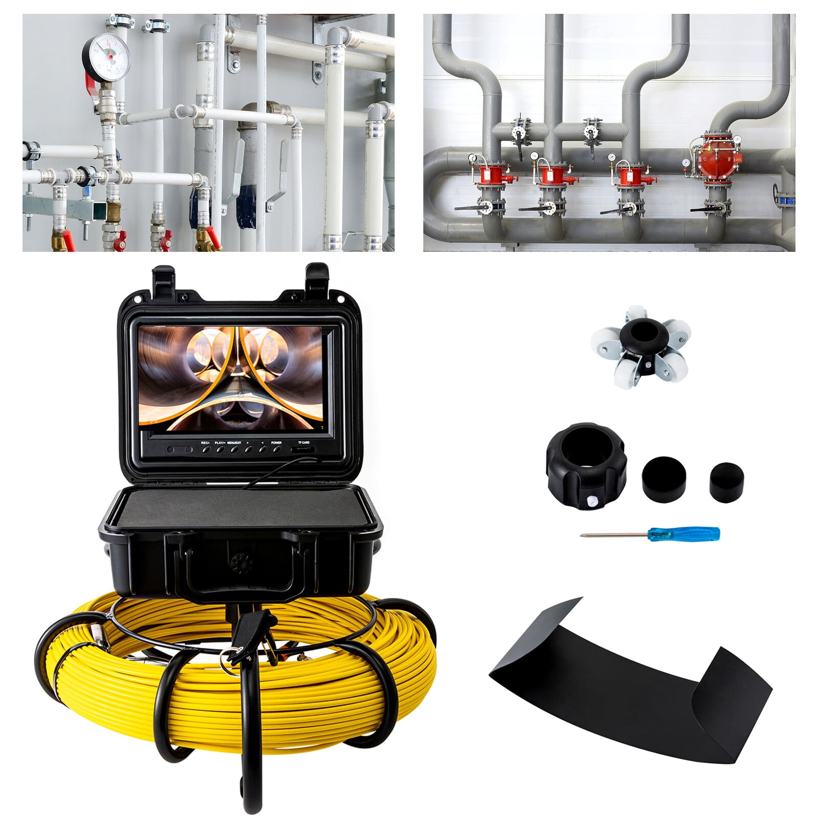 200ft Sewer Main Inspection Pipeline Inspection Camera 1200TVL Video Scope 12V for Wilderness Expeditions