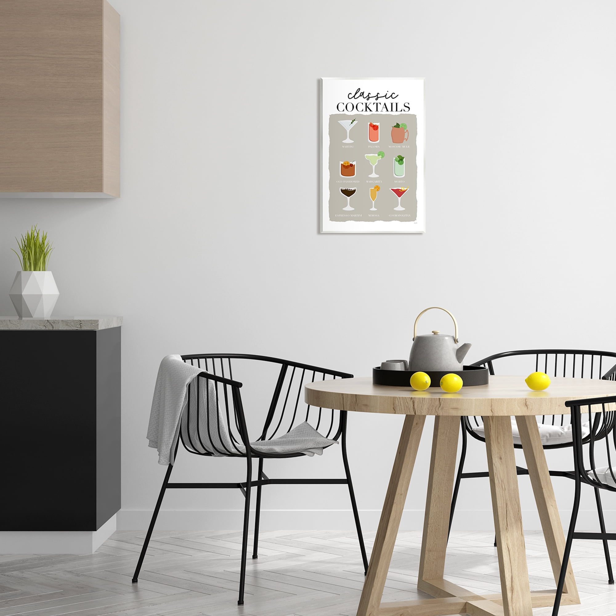 Stupell Industries Classic Cocktails Chart Food & Beverage Painting Unframed Art Print Wall Art, 13 x 19