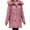 Pink, variant on Womens Coats Plus Size Clearance Winter Zipper Plus Thickened Fleece Warm Jacket Long Cotton Coat Solid Color Outwear Casual Loose Long Sleeve Outerwear (Purple,XXL)