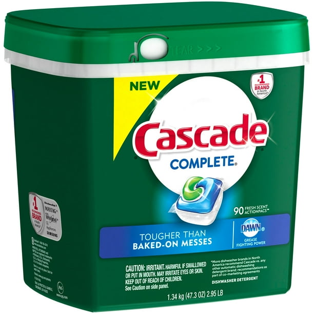 Cascade Complete ActionPacs Dishwasher Detergent, Fresh, 90 count