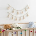 thumbnail image 4 of Prettyui Bohemia Macrame Handmade Woven Tassel Garland Wooden Beads Belly Basket Decorative, 4 of 6