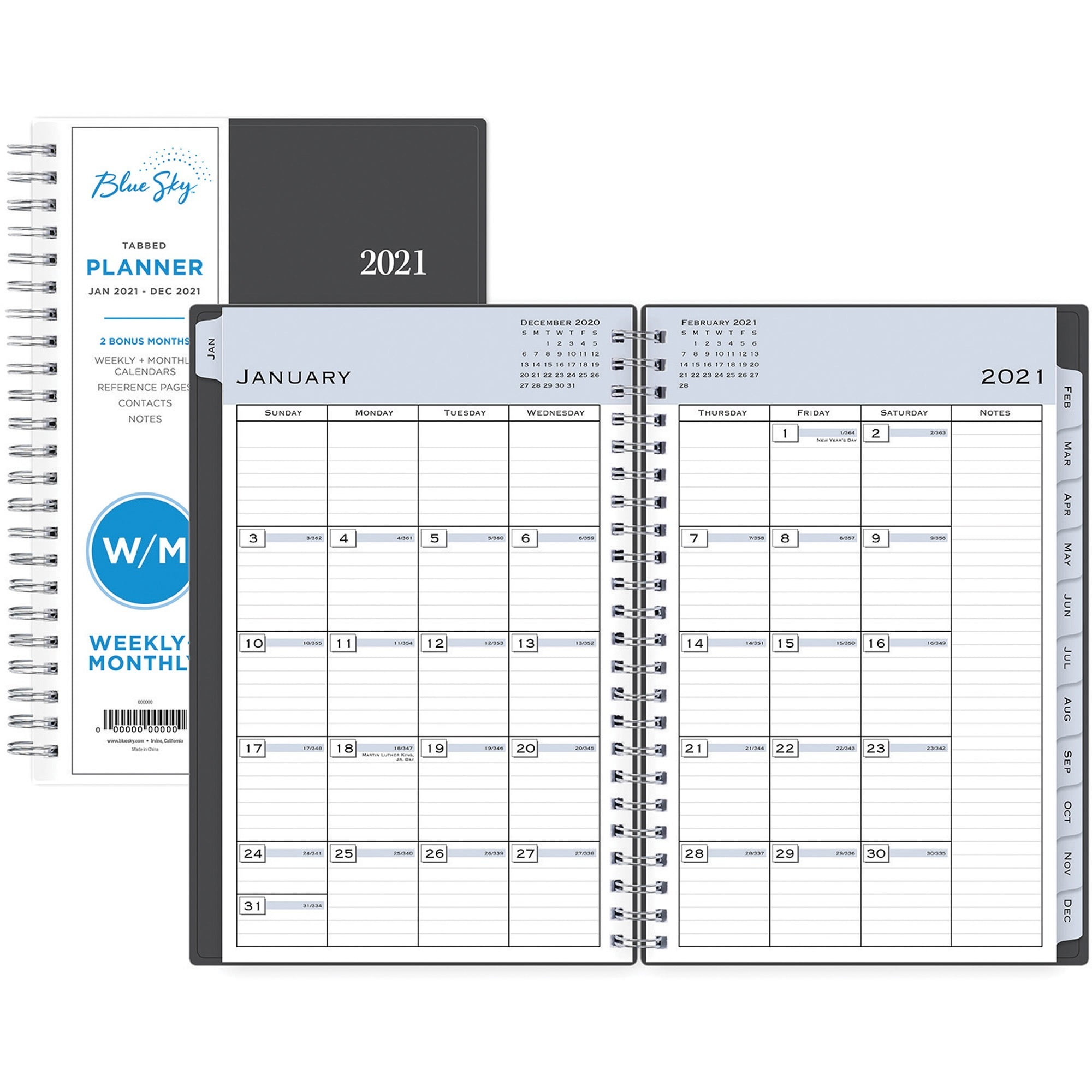 Blue Sky 2021 Weekly & Monthly Planner, 5" x 8", Passages