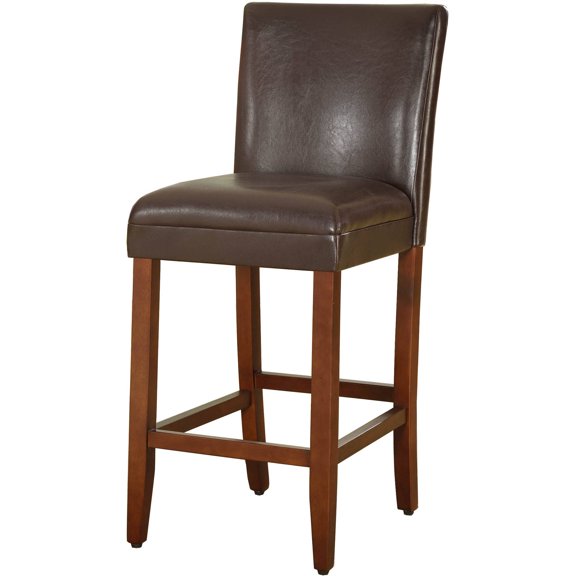 HomePop 29" Faux Leather Barstool, Multiple Colors