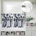 thumbnail image 5 of Kitchen Window Curtains Valance and Tier Set, Antarctic Penguin Rod Pocket Tier Curtain Valance Set, Animal Gray White Art Light Filtering Cafe Curtains for Bedroom Living Room, 5 of 9