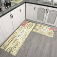 thumbnail image 3 of Coffee Vintage Stamp Pattern Kitchen Mat Set Of 2,Kitchen Rugs Mats with Dirty Resistance,washable,Non-Slip,kitchen Mats 17.7x24+17.7x48inch, 3 of 7