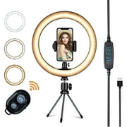 Selfie Ring Light with Tripod Stand10 Selfie Ring Light Makeup Ring Light for YouTube Video, Photography, Shooting with 3 Light Modes and 10 Brightness Level Compatible with iPhone/Android Brand:Yero