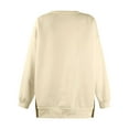 thumbnail image 6 of Olyvenn Womens Plus Size Sweatshirts Crew Neck Long Sleeve Shirts Casual Loose Side Split Fall Outfits Y2K Pullover Clothes Beige L, 6 of 6
