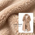 thumbnail image 4 of Smsaxvxz Women's Winter Coat Casual Trench Fleece Long Collared Warm Jacket with Pockets Khaki M, 4 of 5