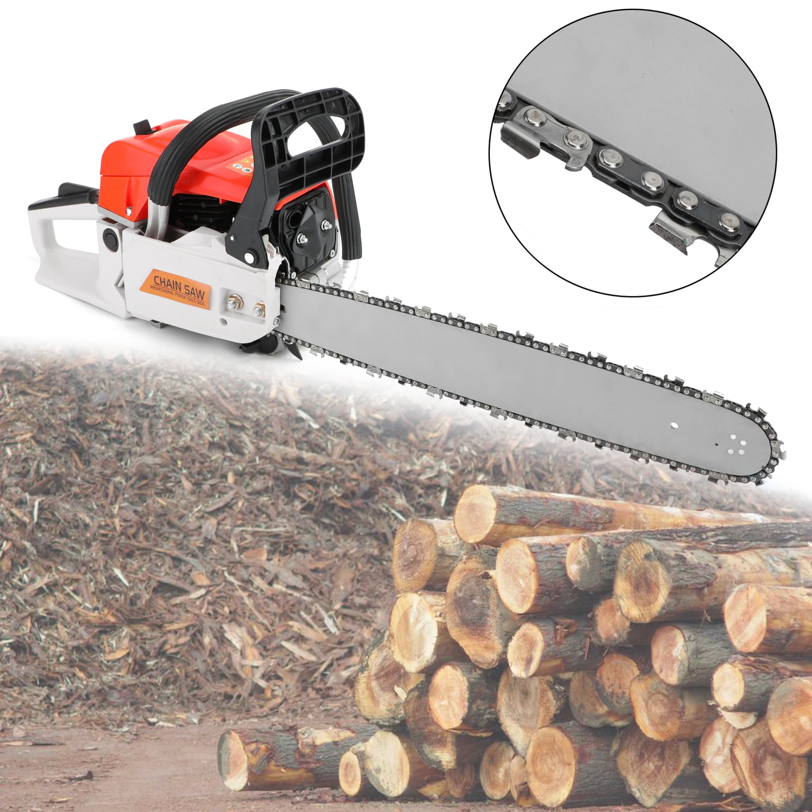20/" 52CC Gas Chainsaw Wood Cutting tool 2 cycle Powered 2 Stroke Petrol Logging