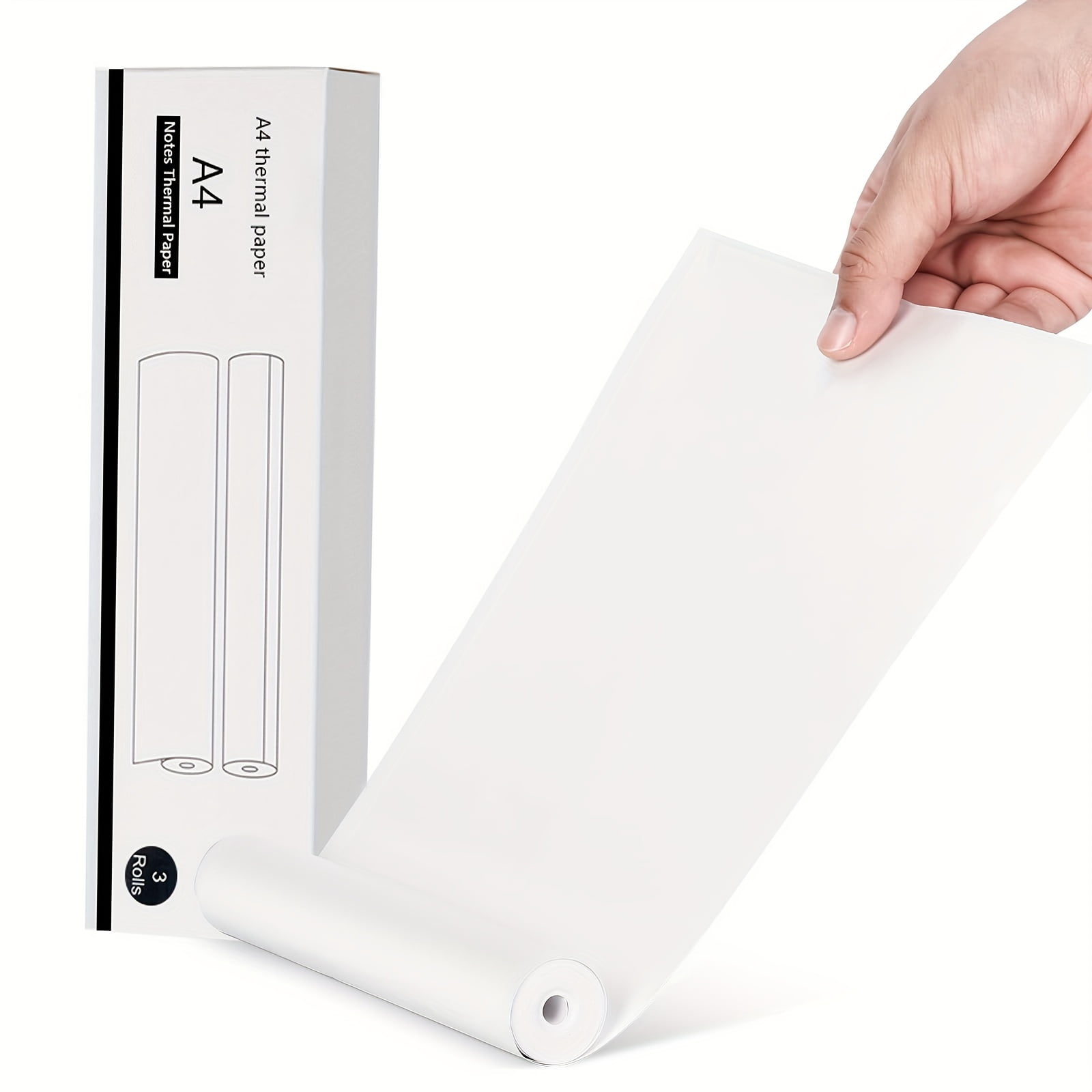 A4 Quick-Dry Thermal Paper for Portable Printer, Thicker Brighter And The Font Is Clearer to Make The Printing Quality Better, 3/6 Rolls, Multipurpose Thermal Paper for Thermal Printer