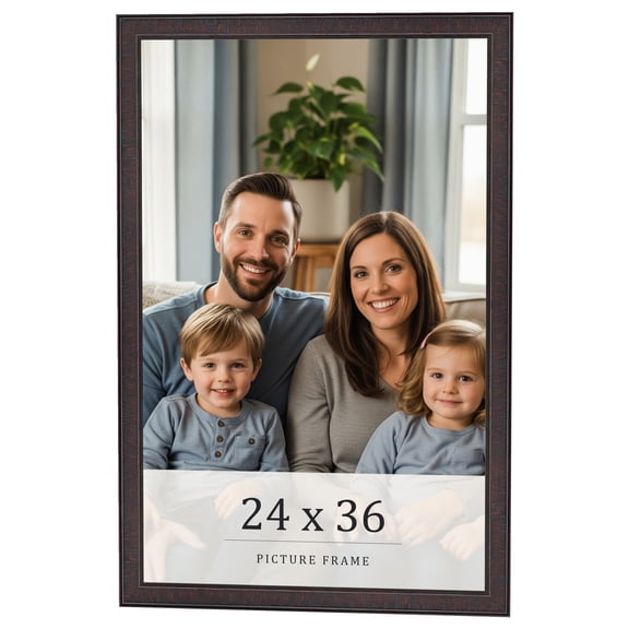 24x36 Rustic Brown Real Wood Picture Frame Width 0.75 inches | Interior Frame Depth 0.5 inches |