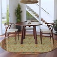 thumbnail image 3 of Large Round Rug 8Ft Washable Non-Slip, Boho Geometric Abstract Floral Circle Area Rugs for Living Room Bedroom, Vintage Ethnic Flower Textured Indoor Floor Mats Carpet Runner for Home Decor, 3 of 8