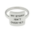 thumbnail image 5 of Geometric Square Stainless Steel Women's Inspirational Ring - My Story Isn't Over Yet Inspirational Jewelry & Gifts, Size 6 to 12, 5 of 5