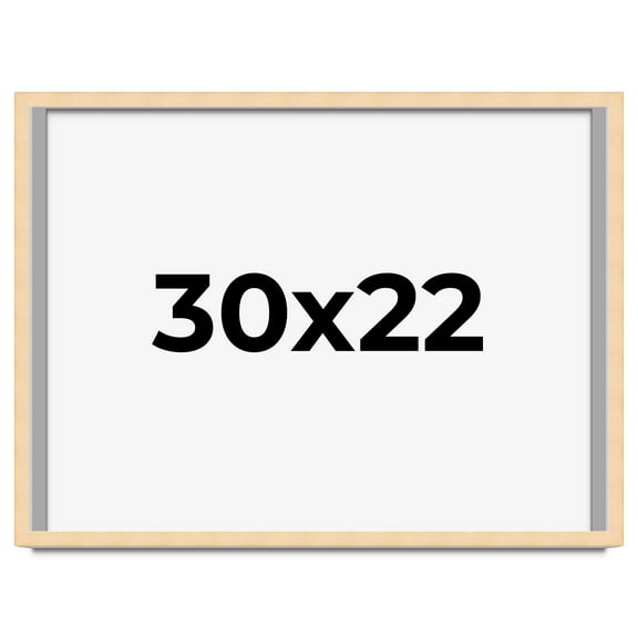 30x22 Frame Natural Wood Picture Frame | 0.75 Inch Moulding Width | with UV Acrylic Plexiglass,