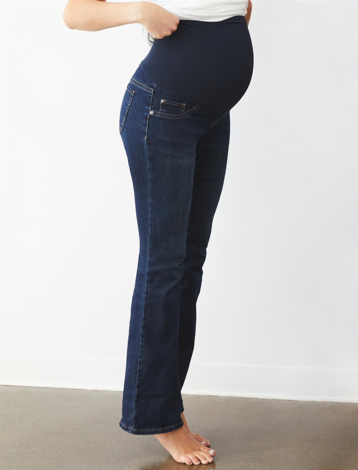 Motherhood Maternity Womens Maternity Indigo Blue Stretch Secret Fit Belly Boot Cut Jean 
