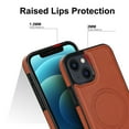 thumbnail image 4 of ELEHOLD Case for iPhone 15 Pro, PU Leather Soft TPU Phone Magnetic Case Compatible with Mag-Safe Accessory,Brown, 4 of 7