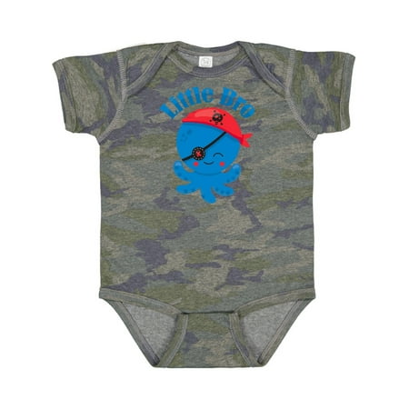 

Inktastic Pirate Octopus Little Bro Gift Baby Boy Bodysuit