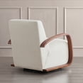 thumbnail image 5 of CHITA Swivel Accent Chair with U-shaped Wood Arm for Living Room Beedroom, Linen Fabric&Walnut, 5 of 8