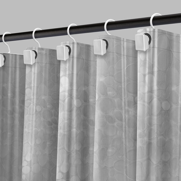 Moorefield Pebbles PEVA Shower Liner with Black Grommets, Soft-Touch, 72" x 72", Clear