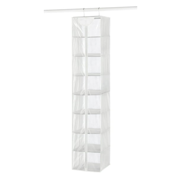 Whitmor Zippered Hanging Clothes Organizer Sweater Bag White