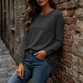 thumbnail image 6 of Aloohaidyvio Womens Long Sleeve Tops Lightweight Basic Tee Fall Soft Crewneck Shirts, 6 of 7