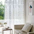 thumbnail image 6 of JCDY 2 Panels White Embroidered Floral Sheer Curtains 63-96 inches Length for Bedroom Study Room Kitchen Living Room Grommet Yarn Window Drapes,Transparent Light Weight Soft Window Treatment Curtains, 6 of 10
