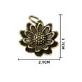 thumbnail image 2 of Retro Brass Lotus Keychain Pendant DIY Handmade Accessory Vintage Style Solid Brass Craft Component for Men Women, 2 of 6