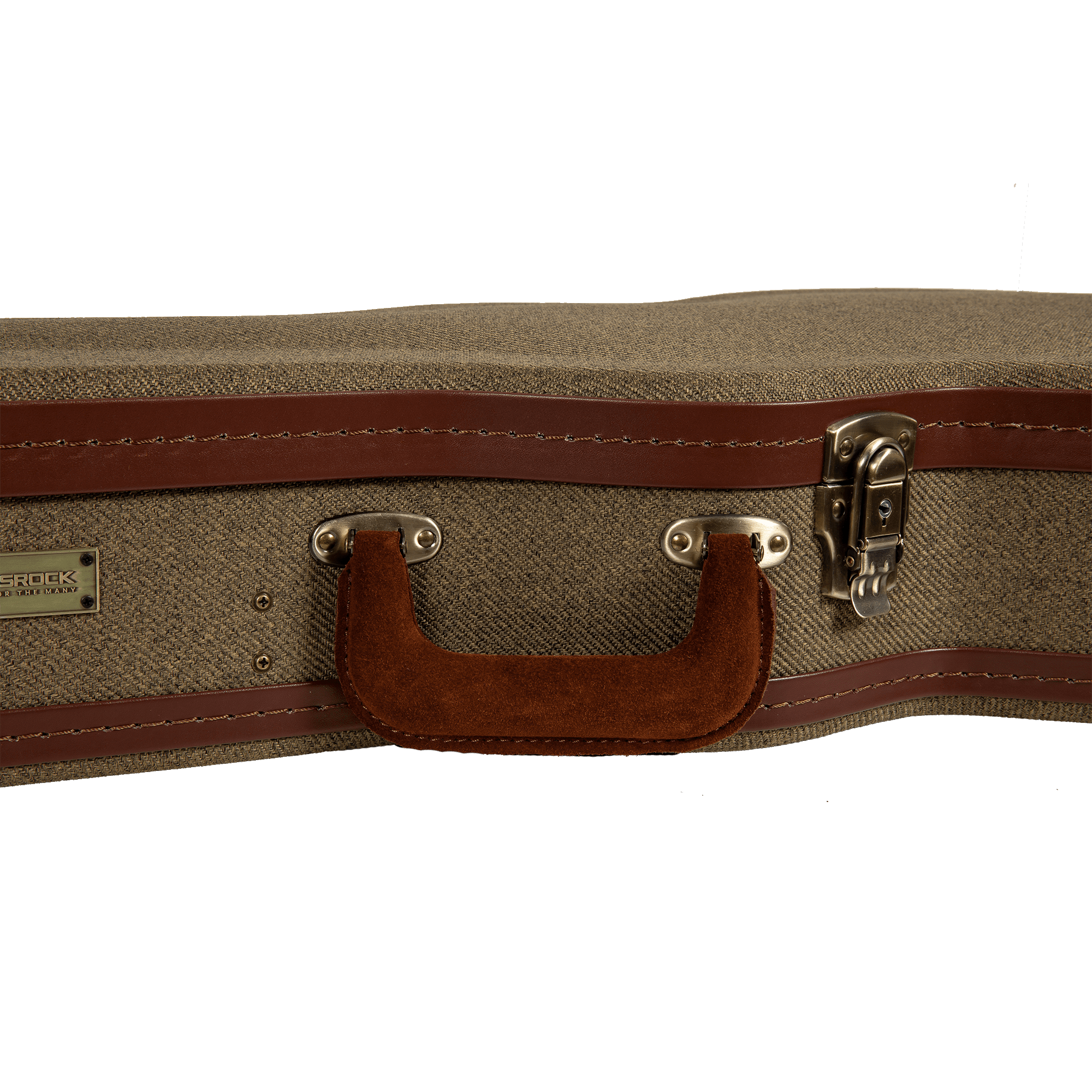 Crossrock Master Series - Wooden Les Paul Electric Guitar Case - Security Lock, Genuine Leather Handle, Reinforced Hardware, Metal Feet, Storage Space- Olive Green Tweed