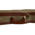 thumbnail image 5 of Crossrock Master Series - Wooden Les Paul Electric Guitar Case - Security Lock, Genuine Leather Handle, Reinforced Hardware, Metal Feet, Storage Space- Olive Green Tweed, 5 of 9