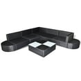 thumbnail image 4 of vidaXL 8 Piece Patio Lounge Set with Cushions Poly Rattan Black, 4 of 4