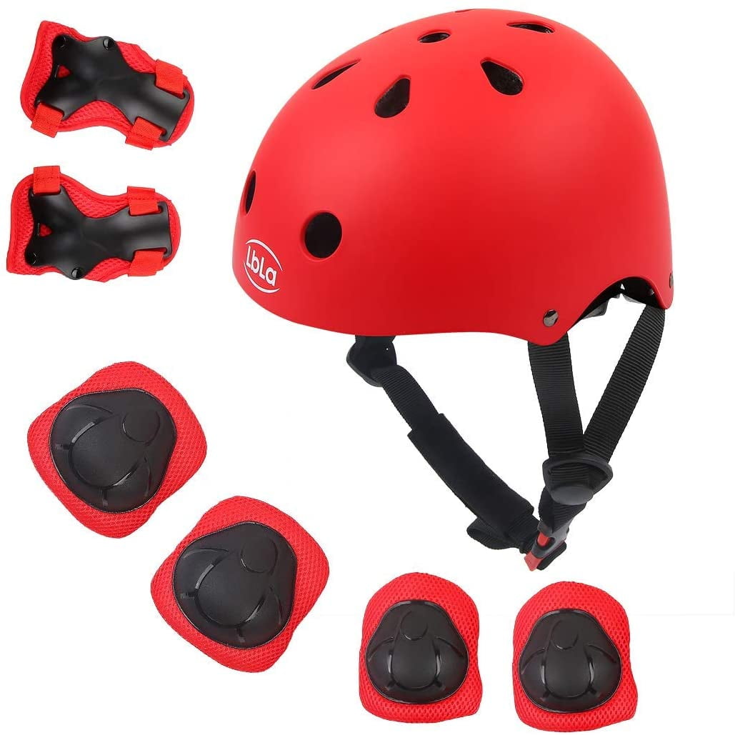 LBLA Kids Bike Skateboard Helmet,Helmet and Pads Protect Head Knee