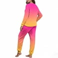 thumbnail image 3 of Maplenight Fleece Pajamas for Women Set Oversized Thermal Winter Sleepwear Long Sleeve Gradient Color Pjs and Joggers 2 Piece Lounge Sets, 3 of 6