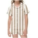 thumbnail image 1 of Odeerbi 2-12 Años Niños Niñas Pijama de Verano de Satén Con Solapa de Muesca Camisas de Manga Corta Pantalones Cortos Conjunto de Dos Piezas de Pijama, 1 of 6