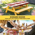 thumbnail image 6 of Valentine's Day Table Cloths for 8 Foot Rectangle Tables, Truck Loves Red Plaid Romantic Beige Patio Waterproof Elastic Fitted Tablecloths, Washable Rectangular Table Cover for Camping, 6 of 8